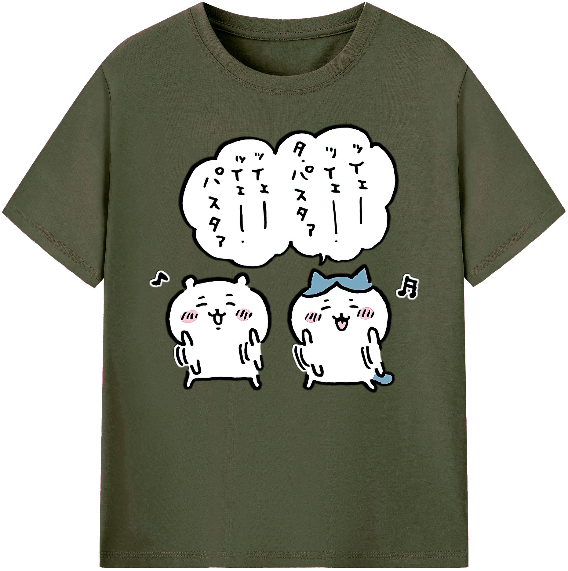 （画像用） ちいかわ ハチワレ Chii-kawa hachiware 綿100％ メンズ半袖Tシャツ｜肌触りやわらか＆通気性
